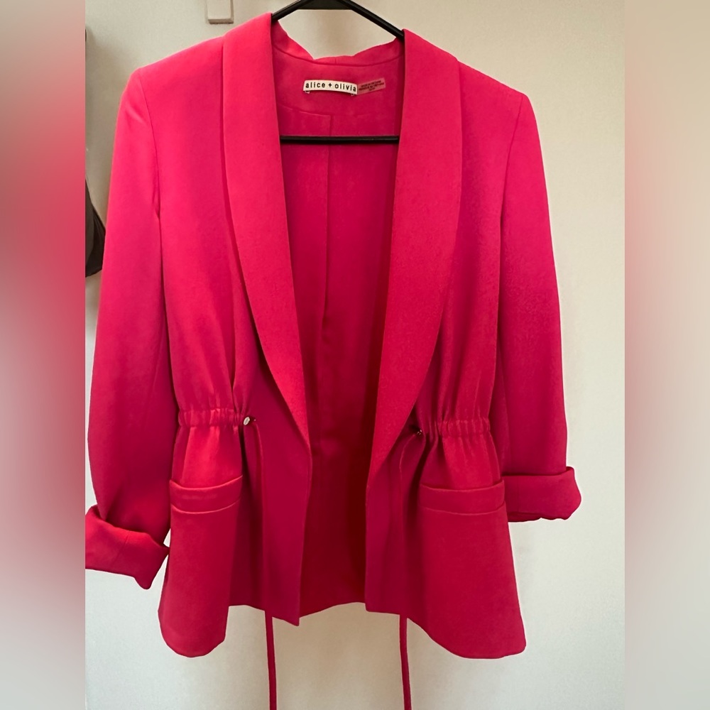 Alice + Olivia Kyle East Shawl Collar Jacket - Drawstring Waist